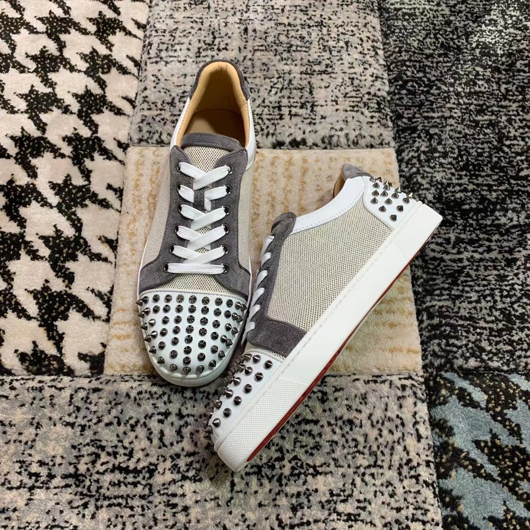 Christian Louboutin Low Gray White