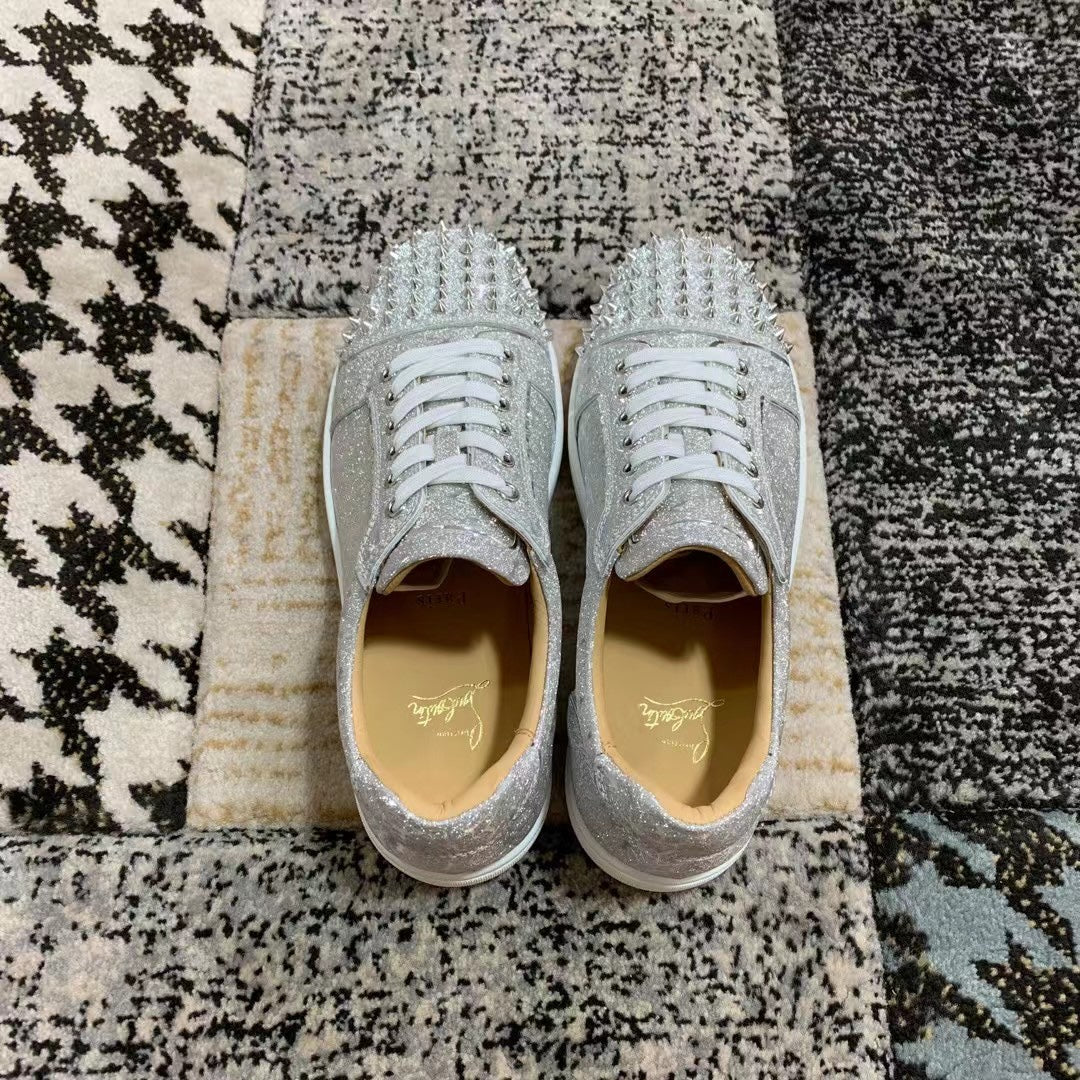 Christian Louboutin Spikes Gray Low