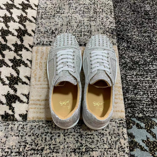 Christian Louboutin Spikes Gray Low