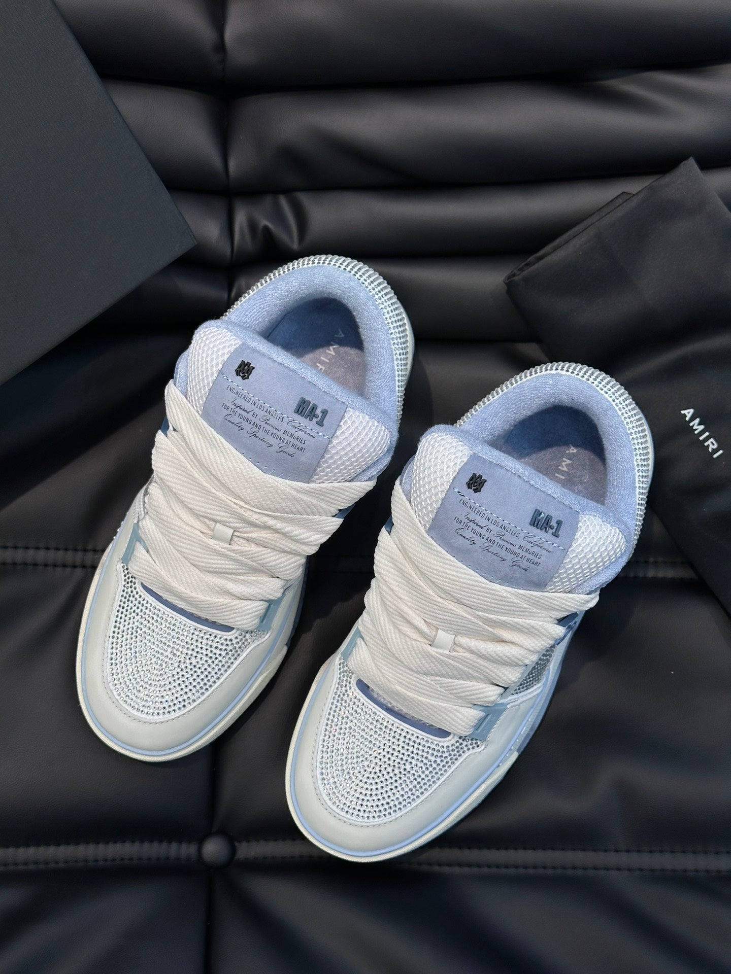 Amiri MA-1 Baby Blue Diamonds Custom – New Collection!