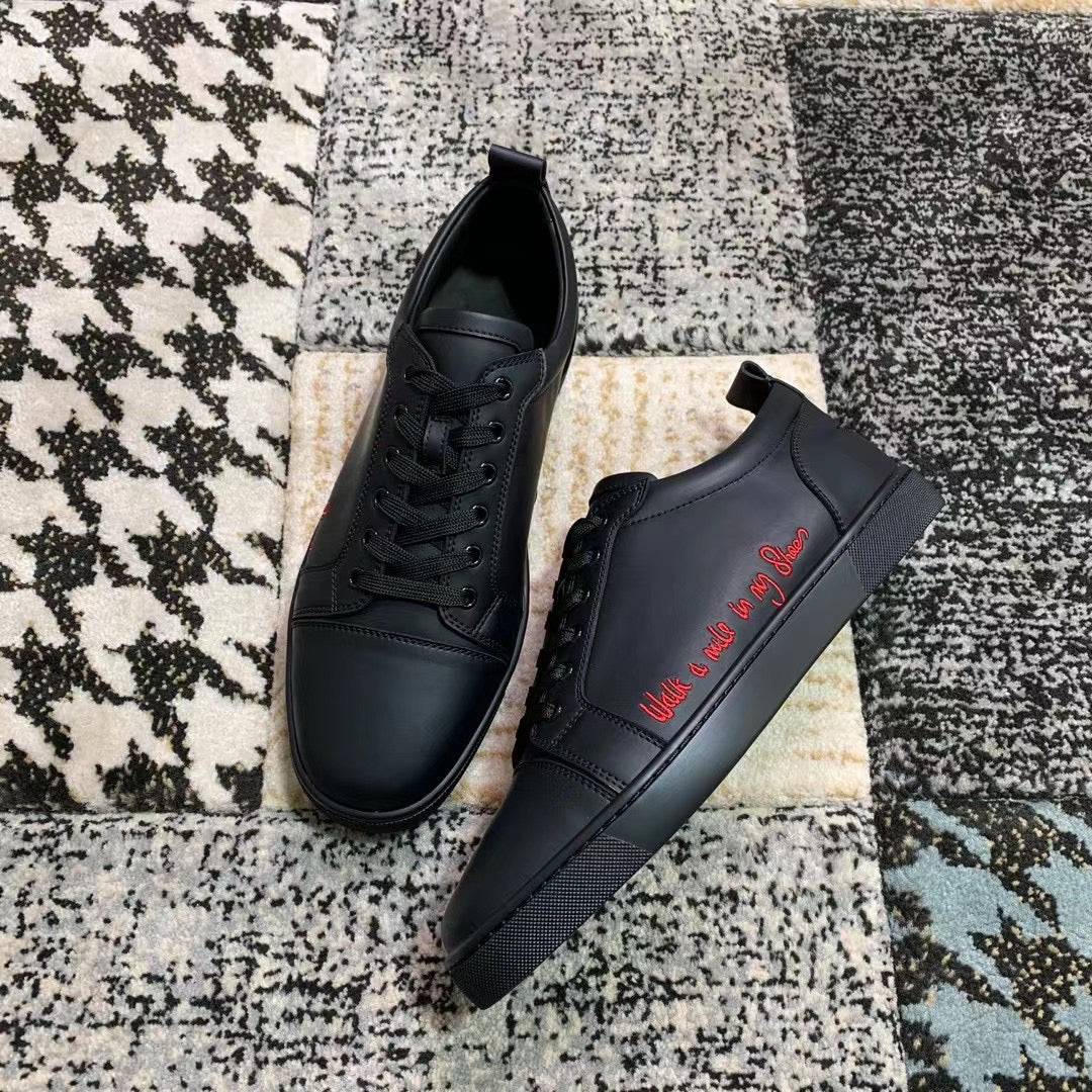 Christian Louboutin Classic Black Leather Low