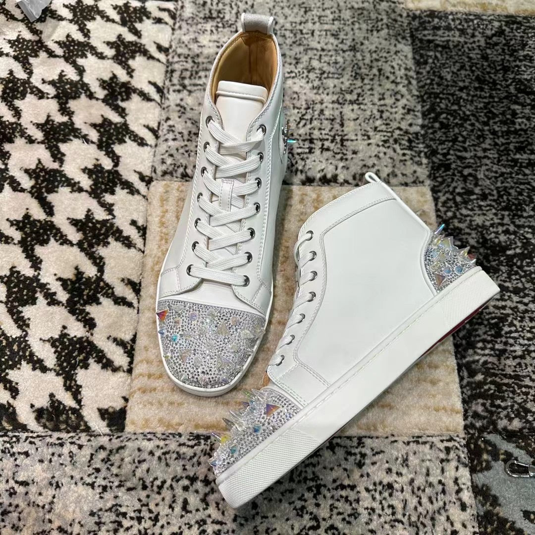 Christian Louboutin White High Spikes – Luxury