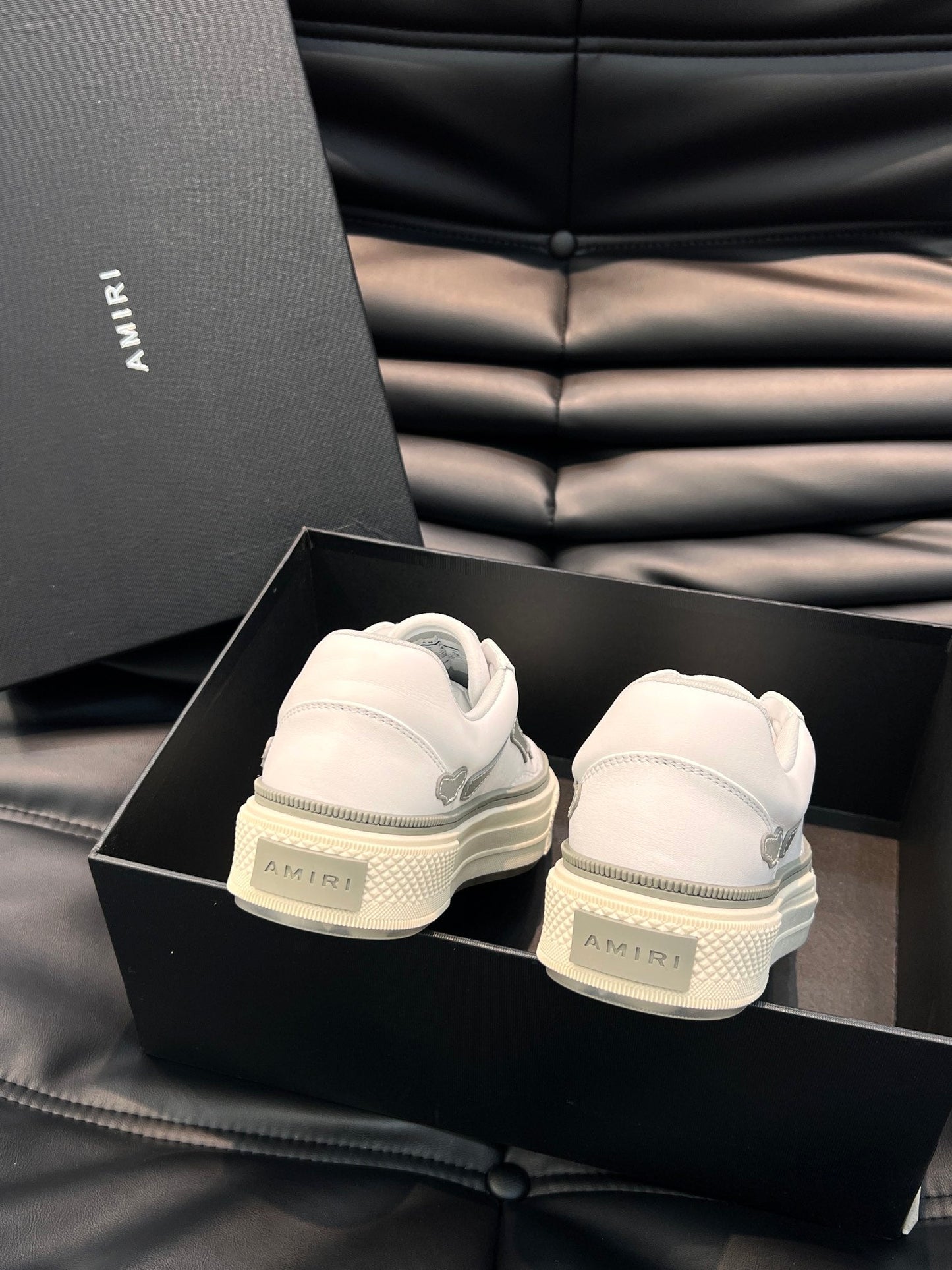 Amiri Grey & White Canvas