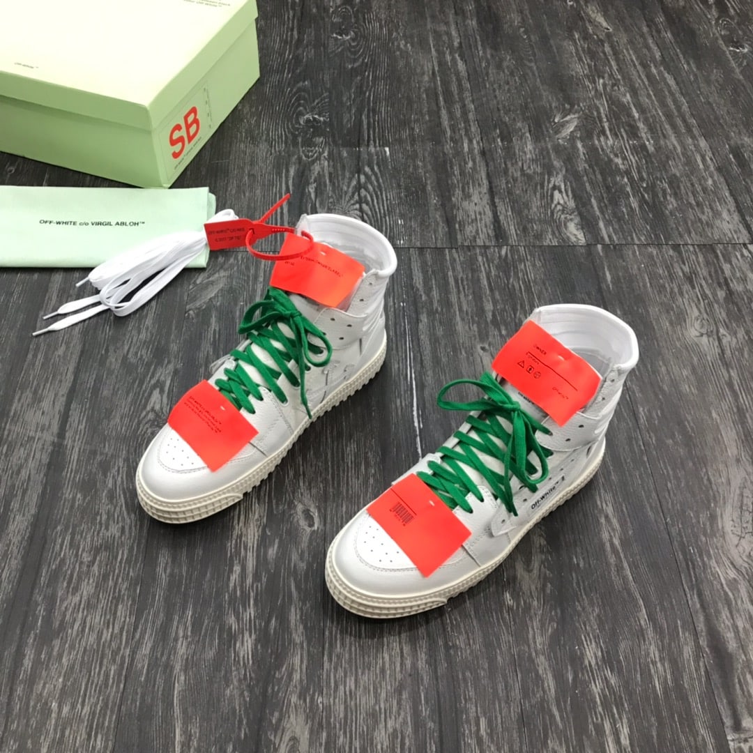 Off White Court 3.0 White Green Laces
