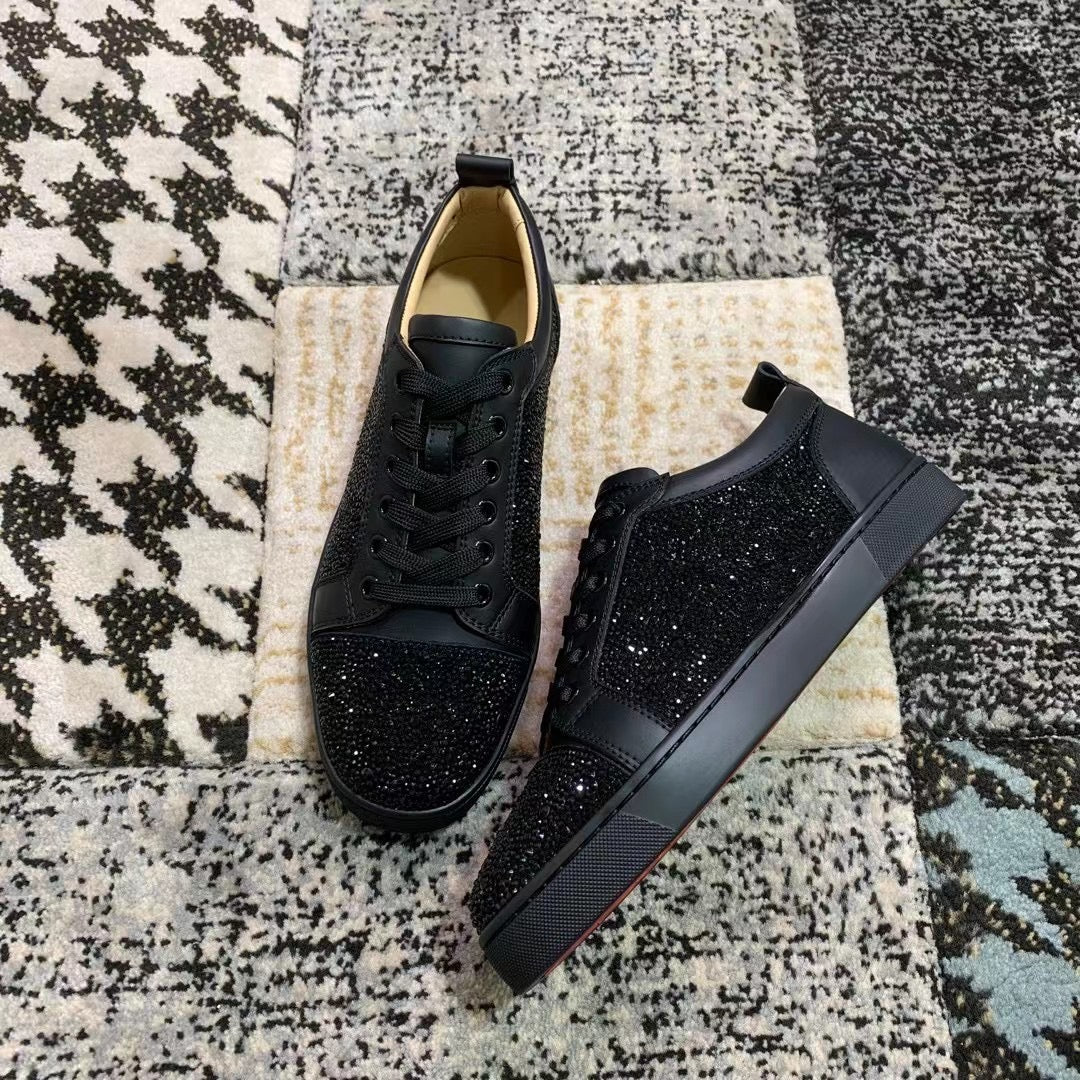 Christian Louboutin Full Black Diamonds Low