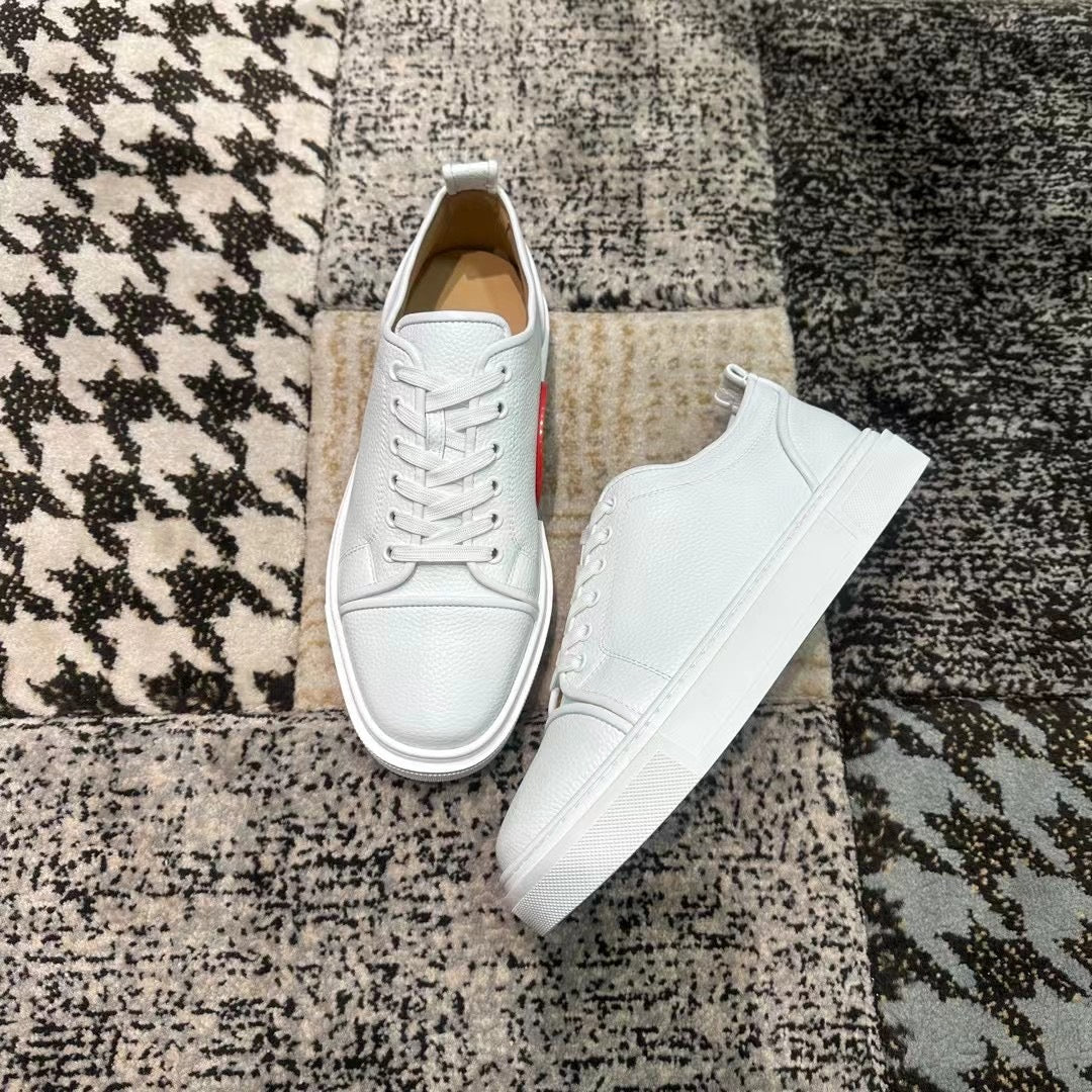 Christian Louboutin White Leather Low