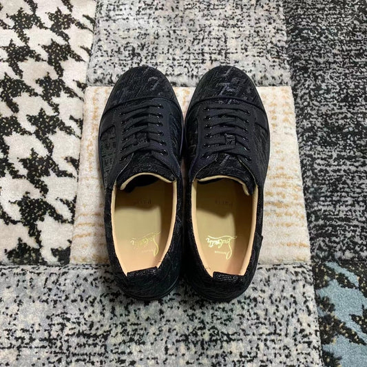 Christian Louboutin Classic Black Pattern Low