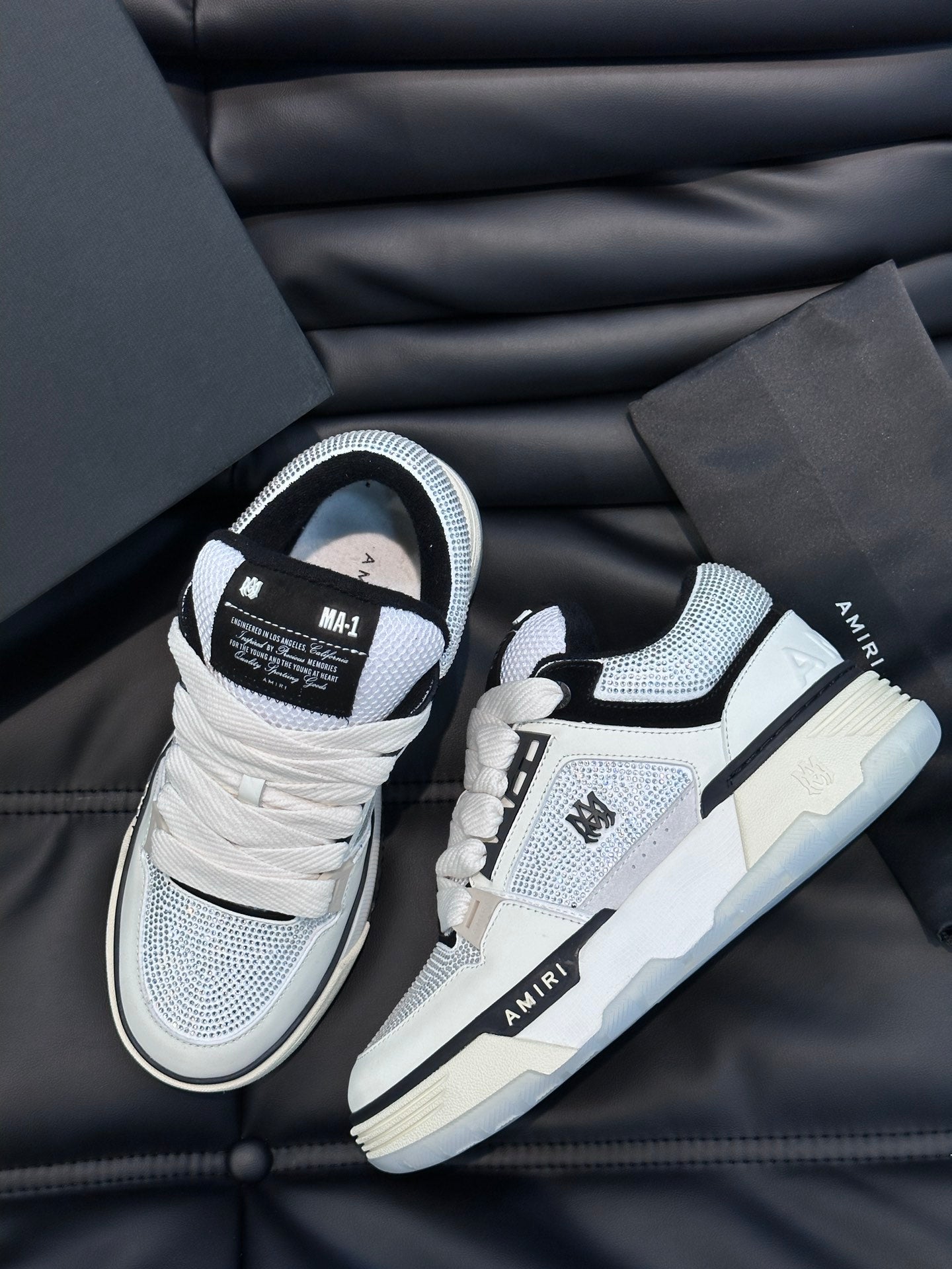 Amiri MA-1 White & Black Diamonds Custom – New Collection!