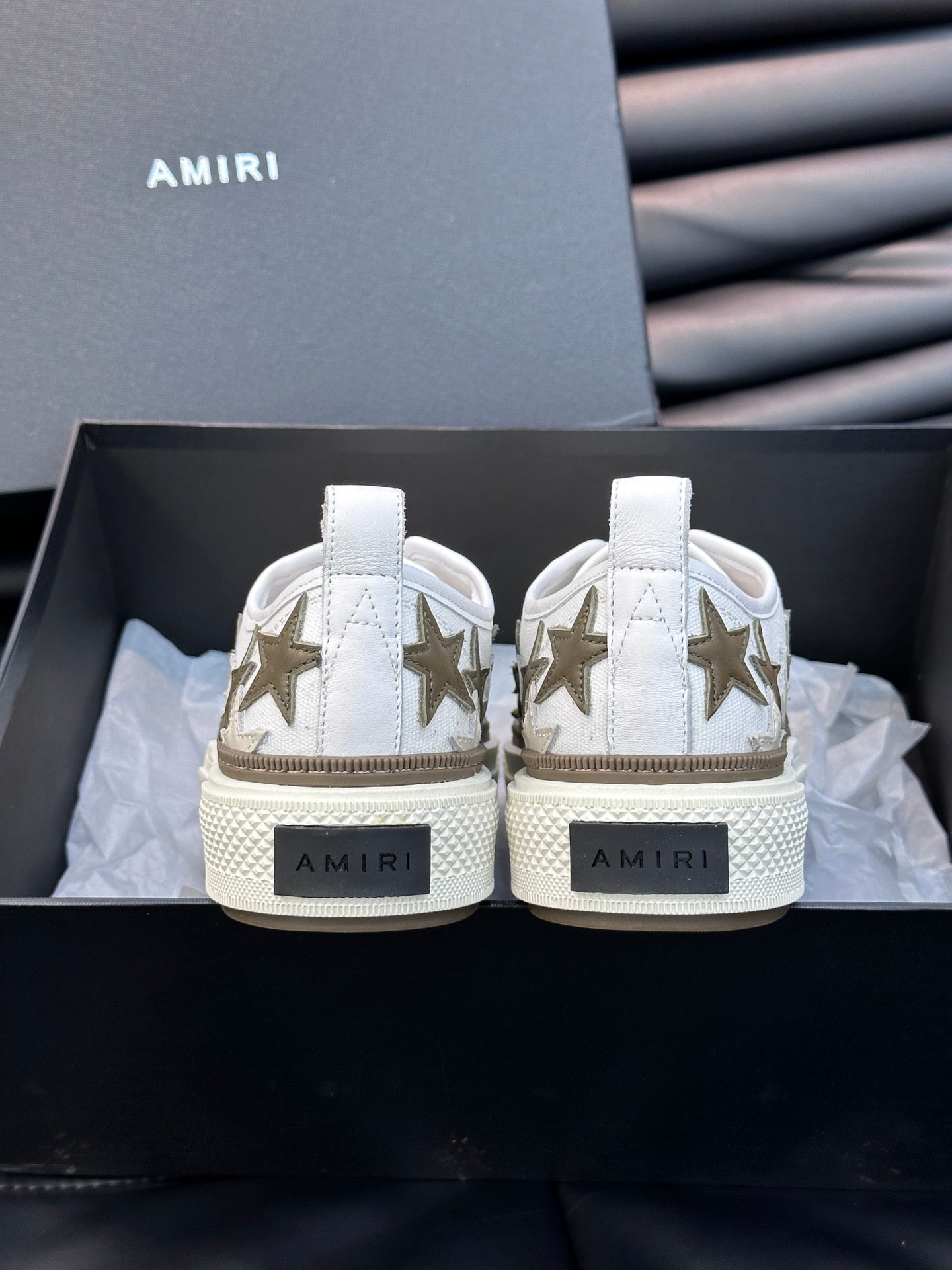 Amiri Brown & White Star Canvas