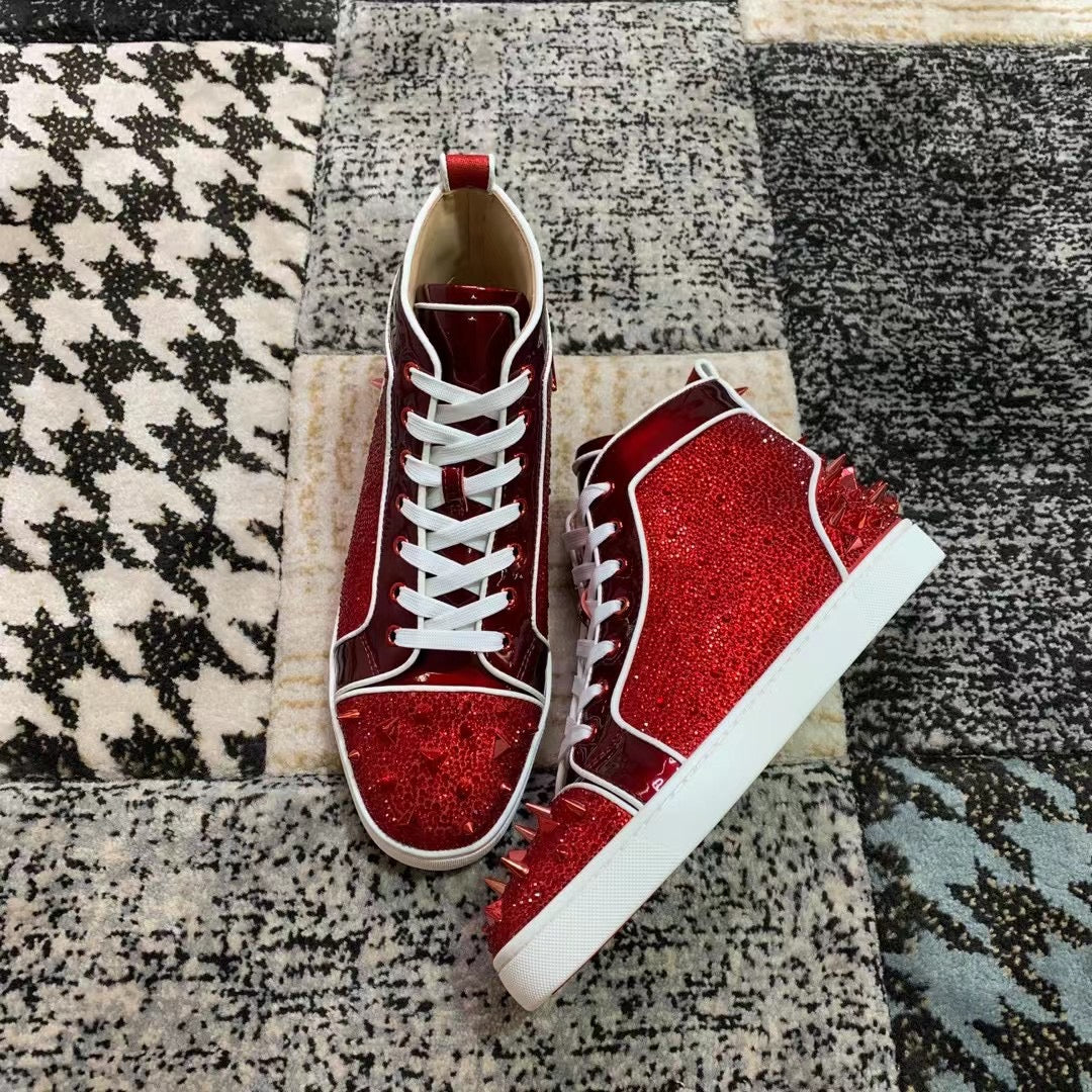 Christian Louboutin Red Diamonds Spikes High