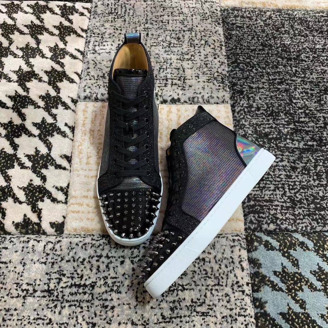 Christian Louboutin Black / Fade Back Spikes High