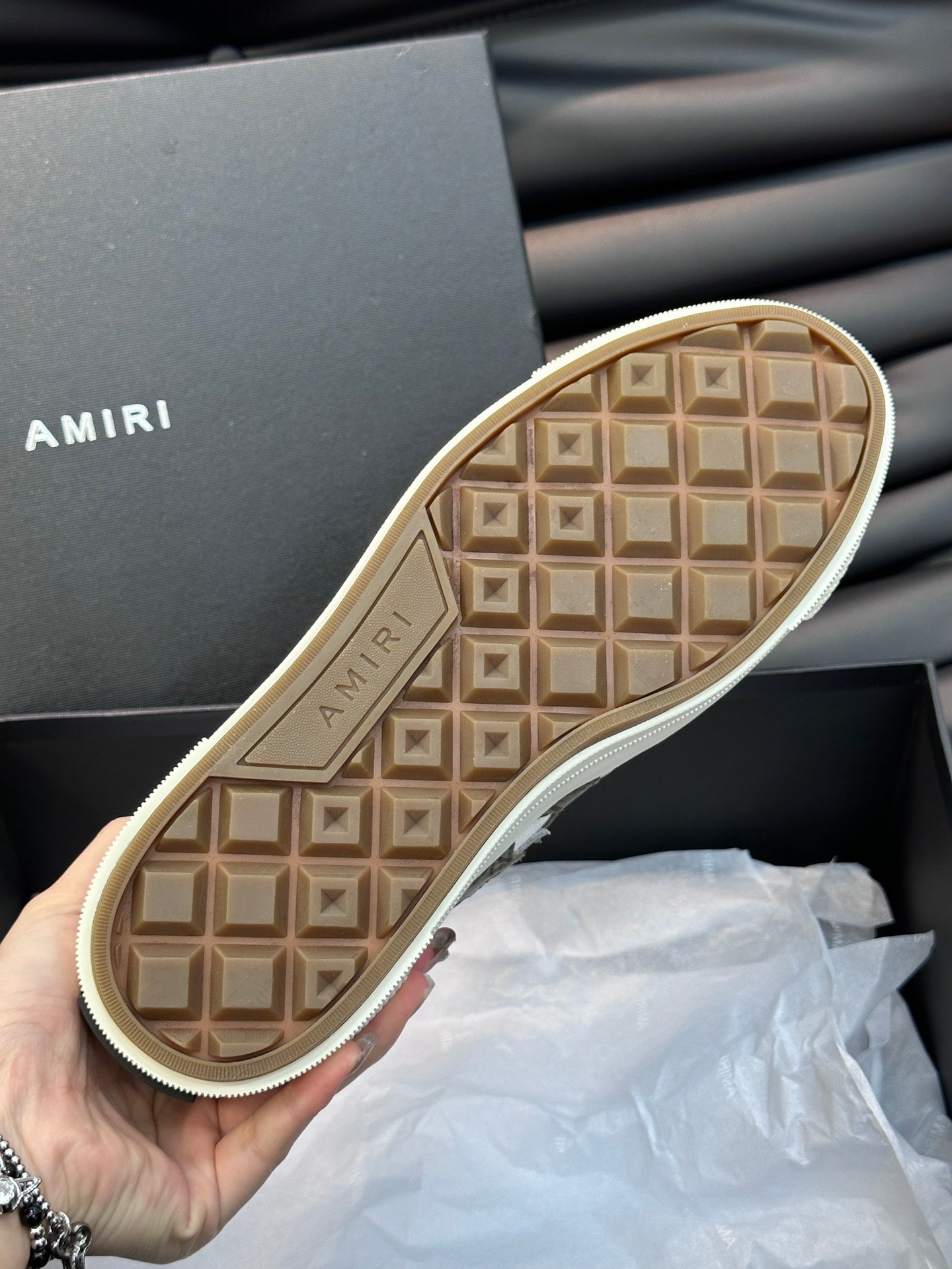 Amiri Brown & White Star Canvas