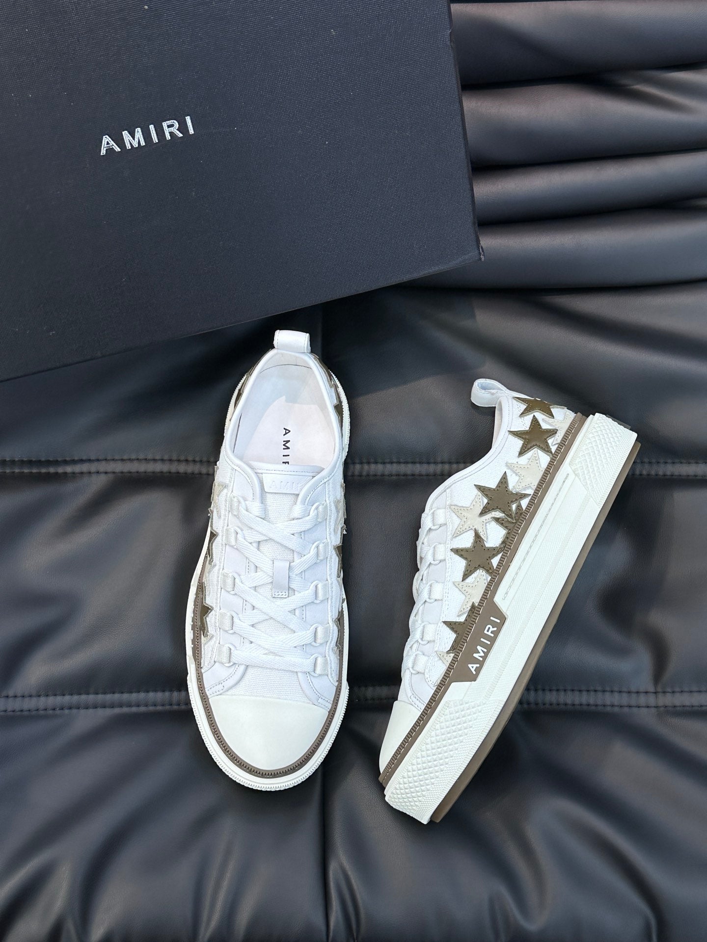 Amiri Brown & White Star Canvas