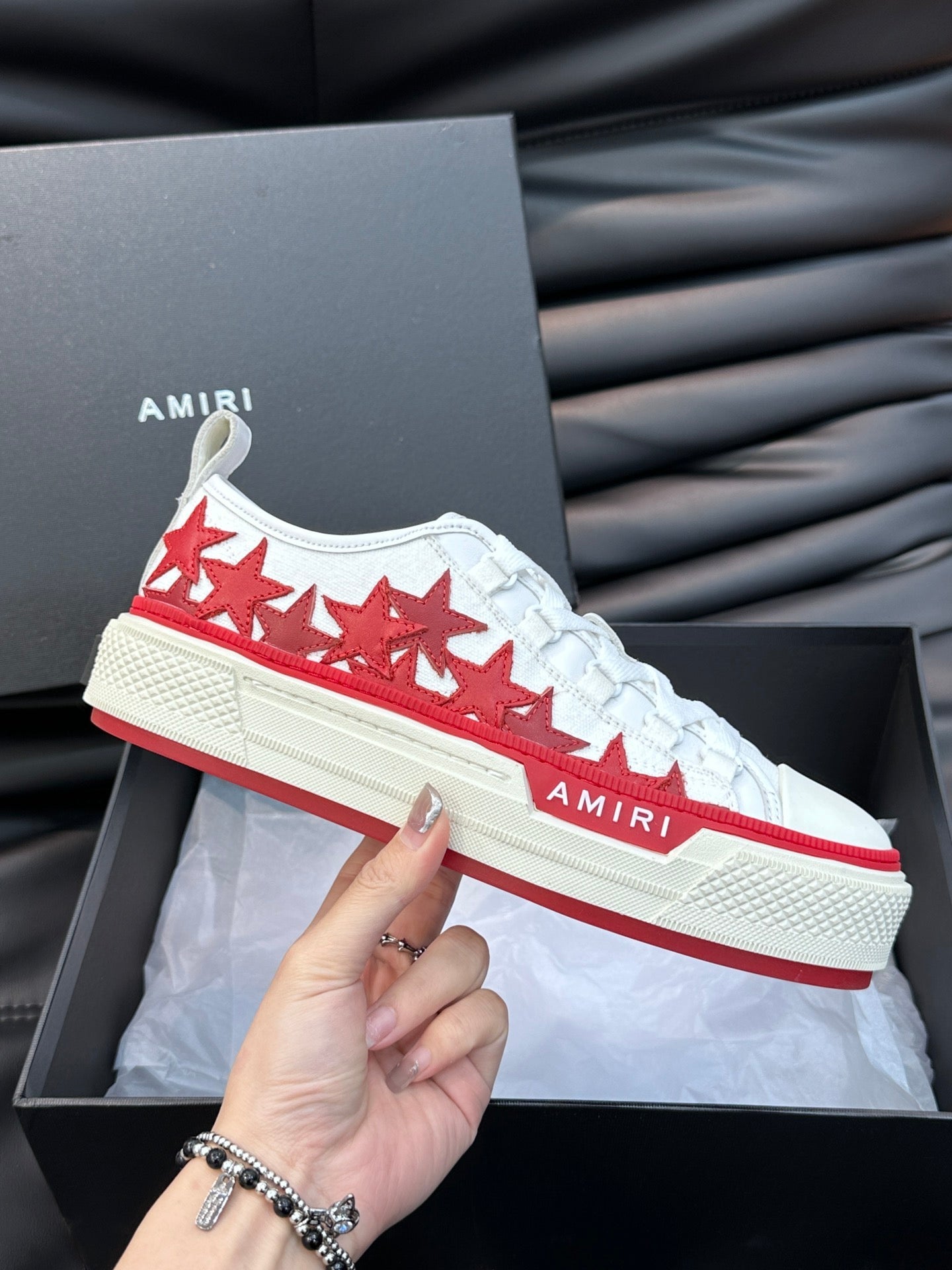 Amiri Red & White Star Canvas