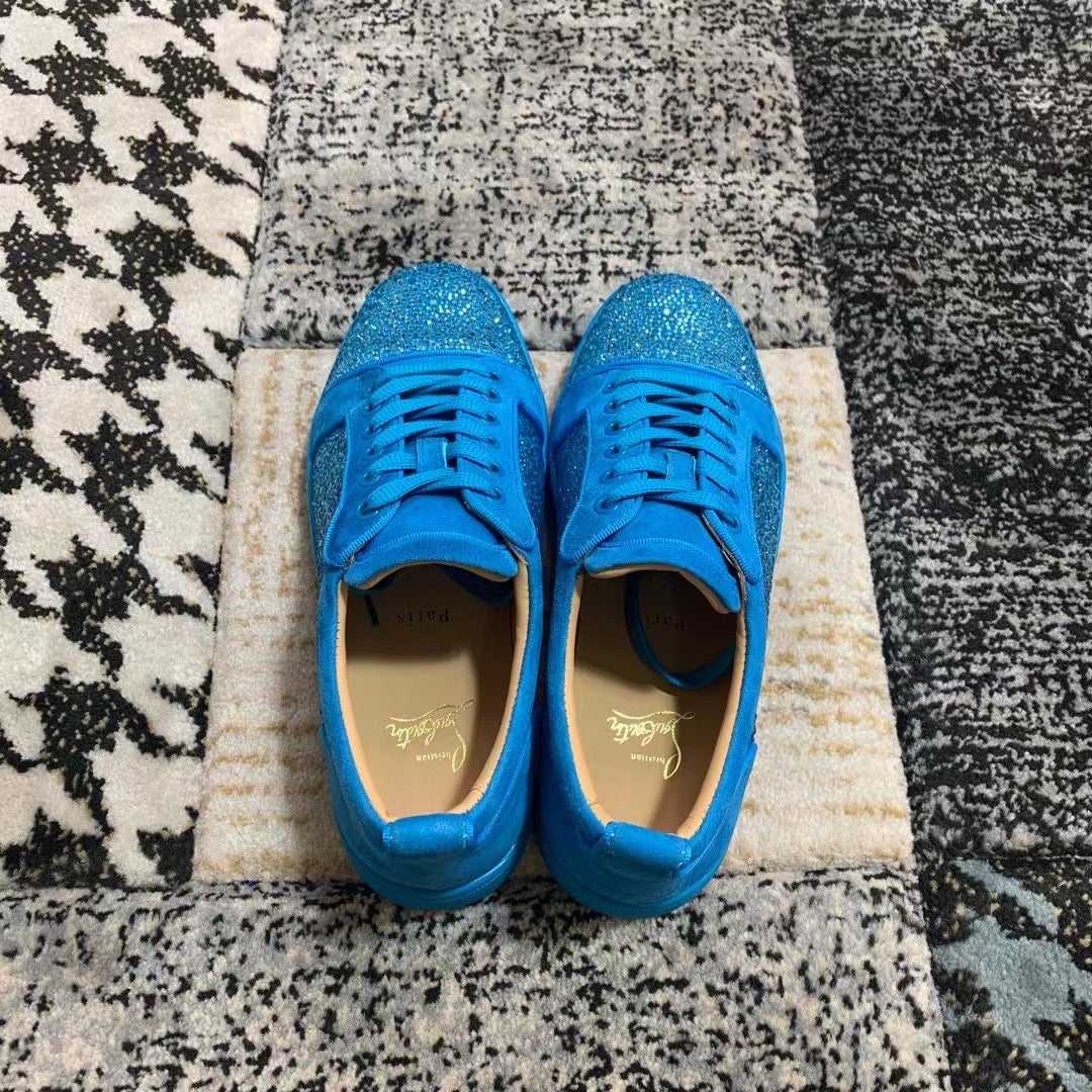 Christian Louboutin Light Blue Diamonds Low