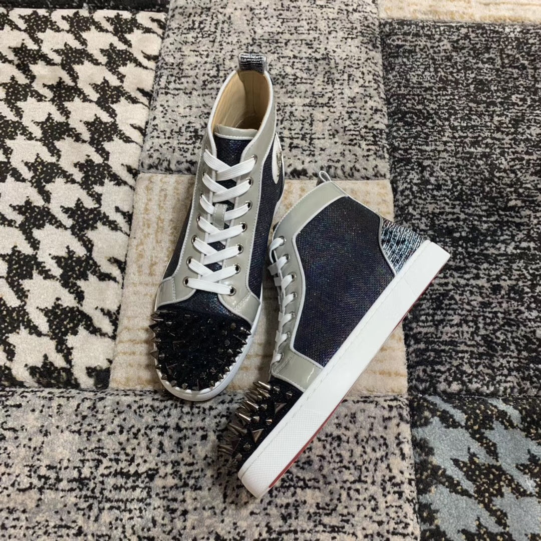 Christian Louboutin High Blue Silver