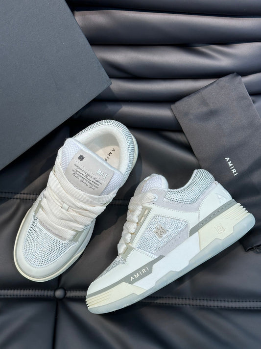 Amiri MA-1 White & Gray Diamonds Custom – New Collection!